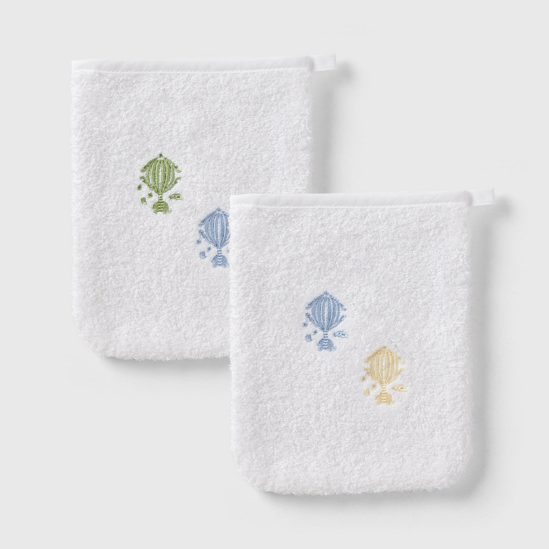 Happy Balloon Bath Glove (Set of 2) Green-Blue / Blue-Yellow