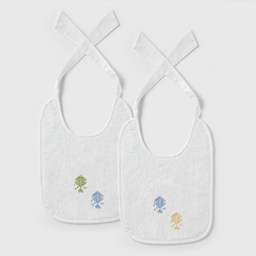 Happy Balloon Bib (Set of 2) Green-Blue / Blue-Yellow