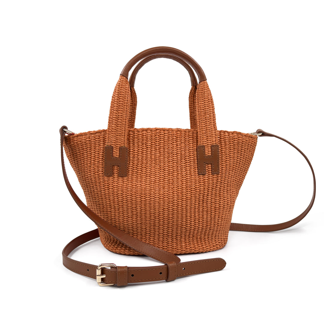 Raffia Mini Bag - Orange