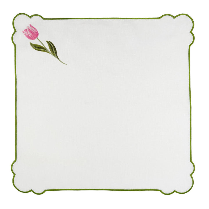 Seferî Embroidered Napkin - Tulip Garden - Set of 4
