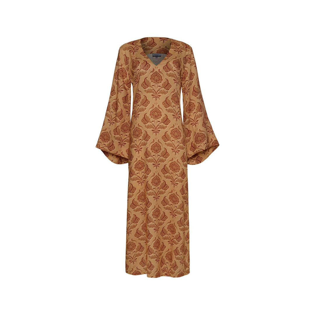 Lotus Long Kaftan - Cinnamon