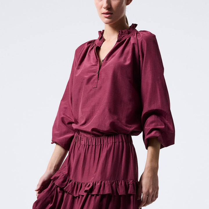 Azalea Blouse - Burgundy
