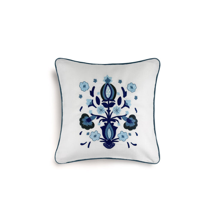 Seferî Caravan Decorative Cushion - White/Blue