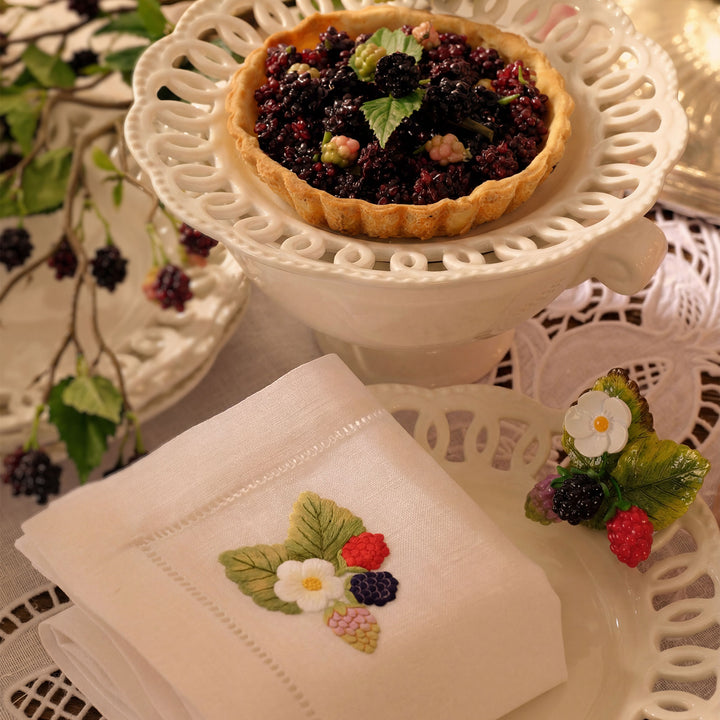Seferî Embroidered Napkin - Berries - Set of 4