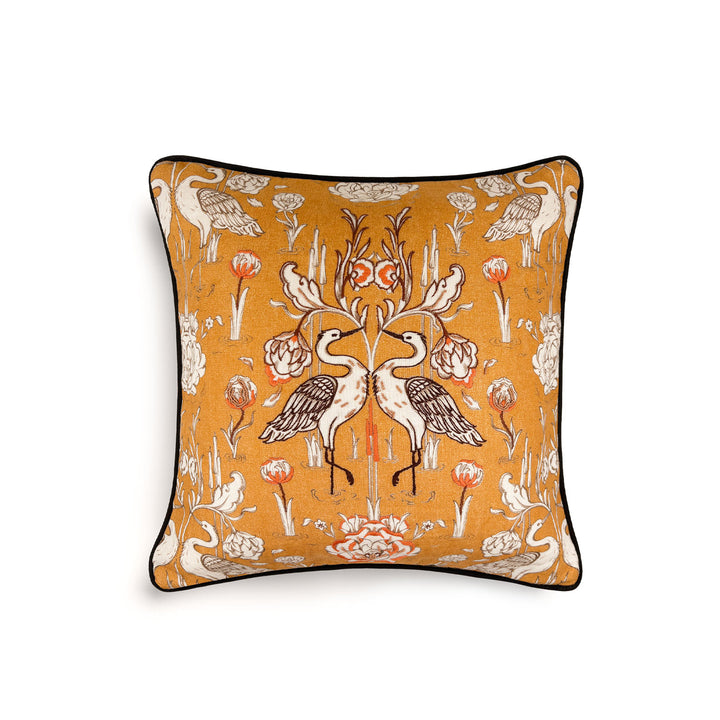 Everbound Decorative Cushion with Embroidery - Mustard - 50x50 cm