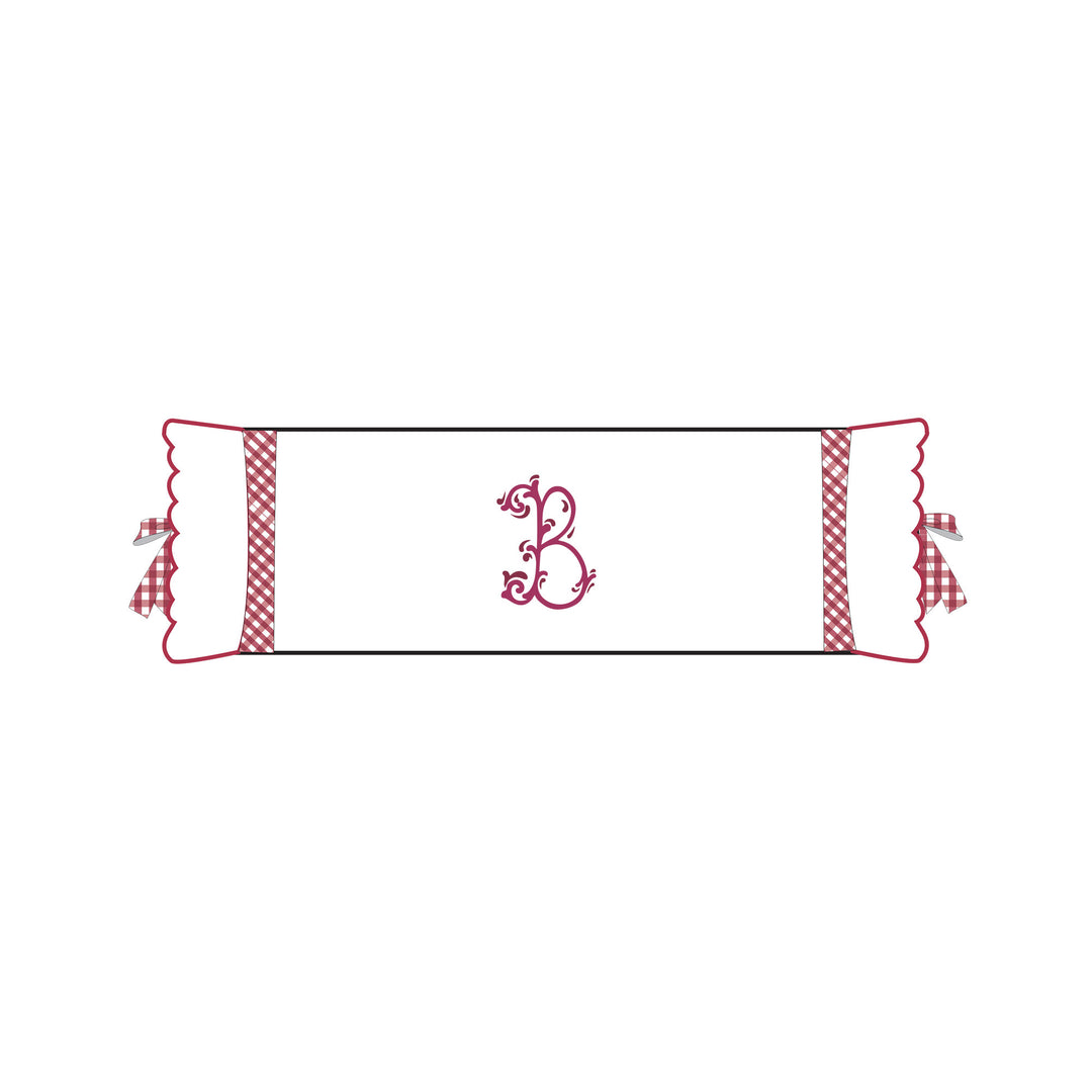 Seferî Flower Garden Bolster Cushion Cover with Monogram Embroidery - Pink