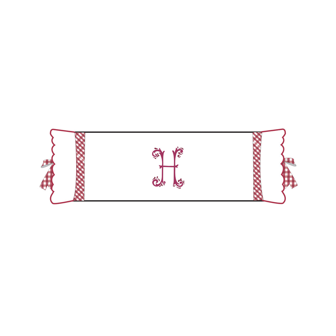 Seferî Flower Garden Bolster Cushion Cover with Monogram Embroidery - Pink