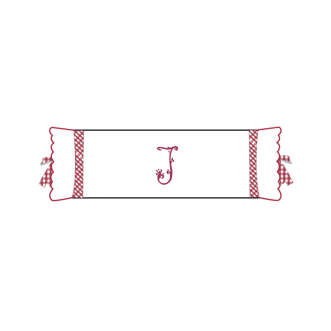 Seferî Flower Garden Bolster Cushion Cover with Monogram Embroidery - Pink