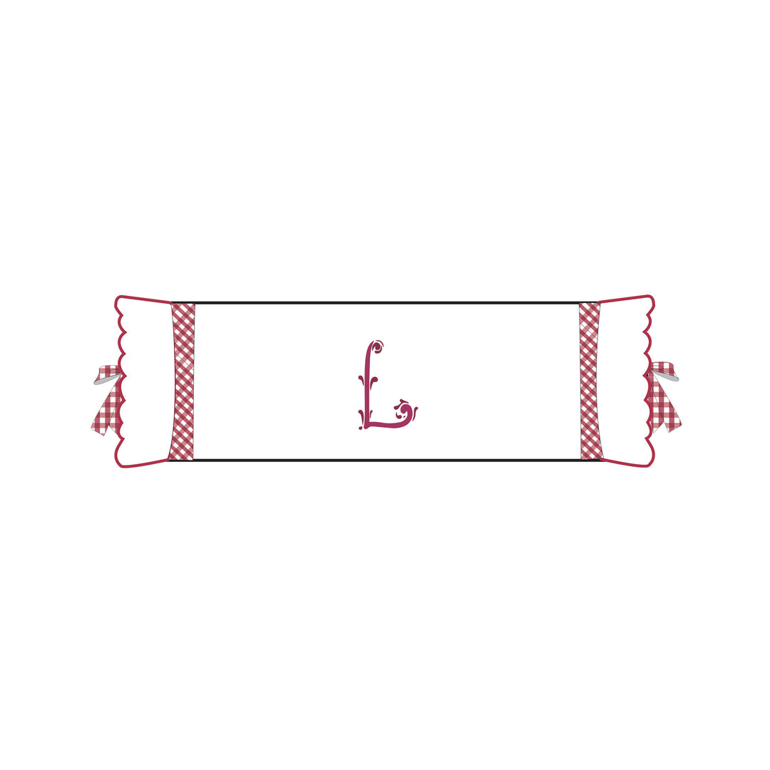 Seferî Flower Garden Bolster Cushion Cover with Monogram Embroidery - Pink