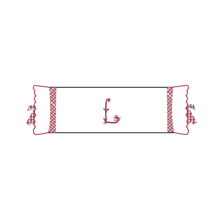 Seferî Flower Garden Bolster Cushion Cover with Monogram Embroidery - Pink