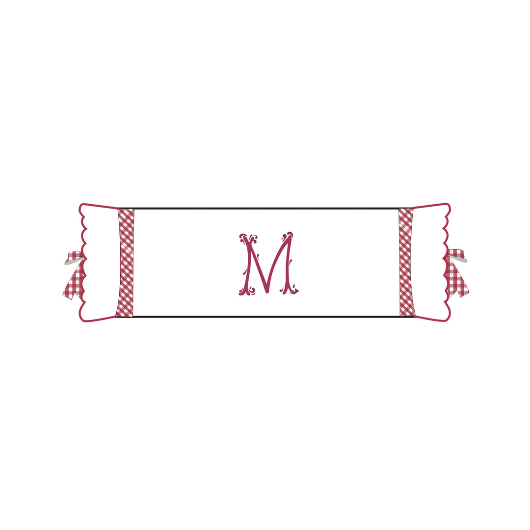 Seferî Flower Garden Bolster Cushion Cover with Monogram Embroidery - Pink