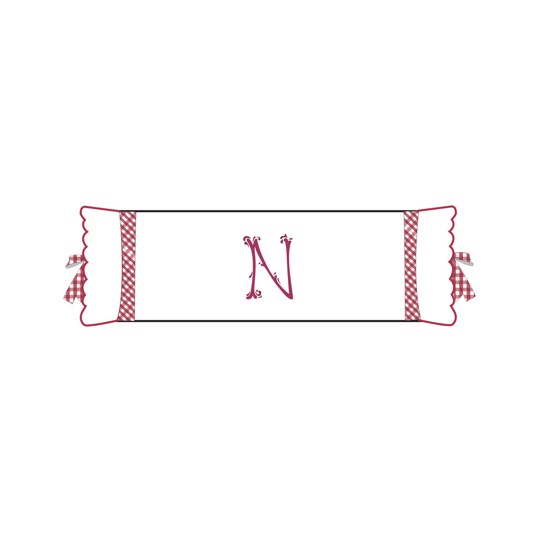 Seferî Flower Garden Bolster Cushion Cover with Monogram Embroidery - Pink