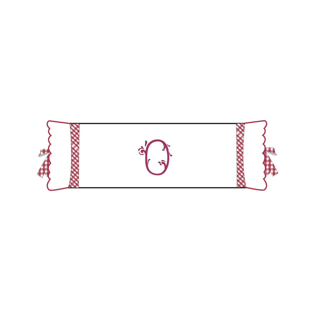 Seferî Flower Garden Bolster Cushion Cover with Monogram Embroidery - Pink