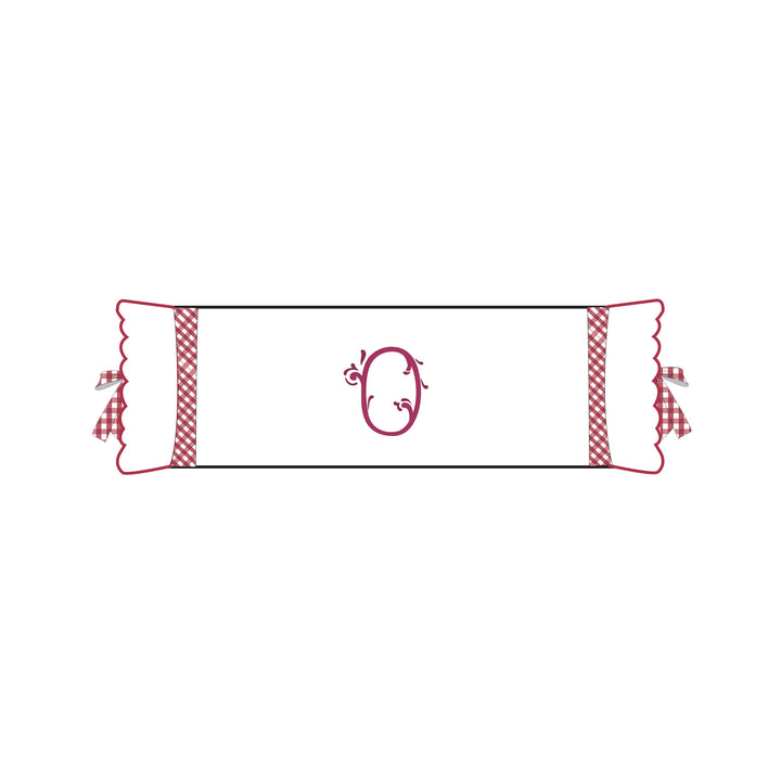 Seferî Flower Garden Bolster Cushion Cover with Monogram Embroidery - Pink