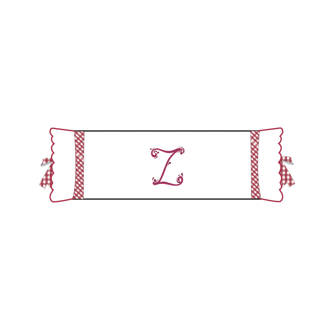 Seferî Flower Garden Bolster Cushion Cover with Monogram Embroidery - Pink