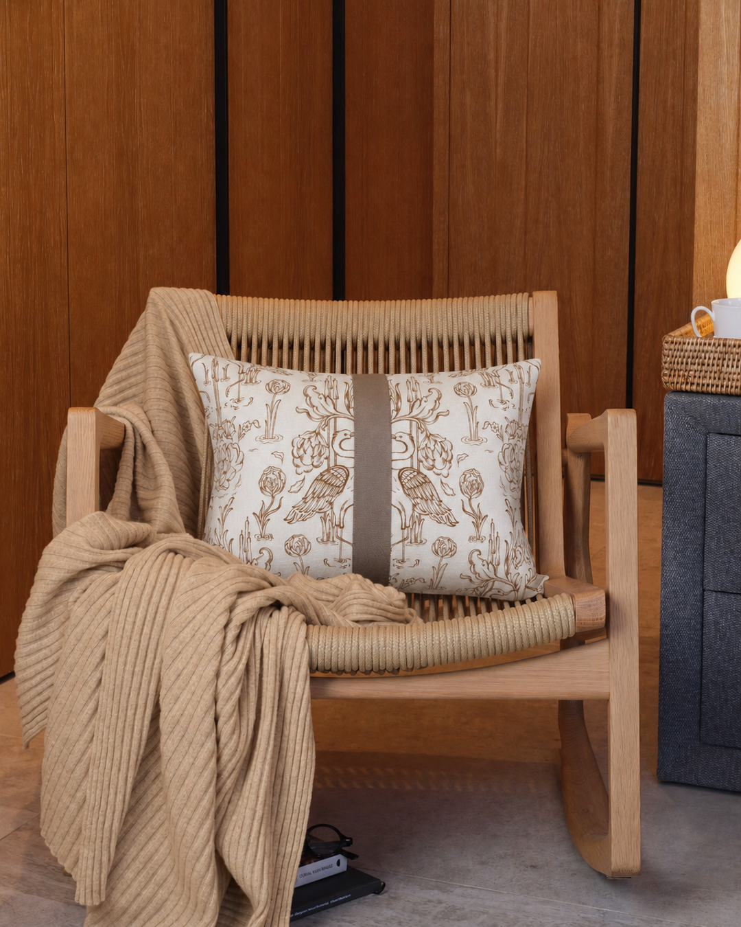 Everbound Decorative Cushion with Band Detail - White - 35x50 cm
