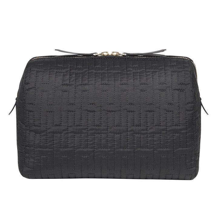 Freesia H Quilted Make-up Bag - Black