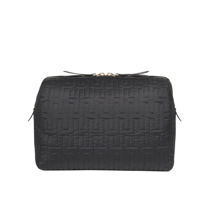Freesia H Quilted Make-up Bag - Black