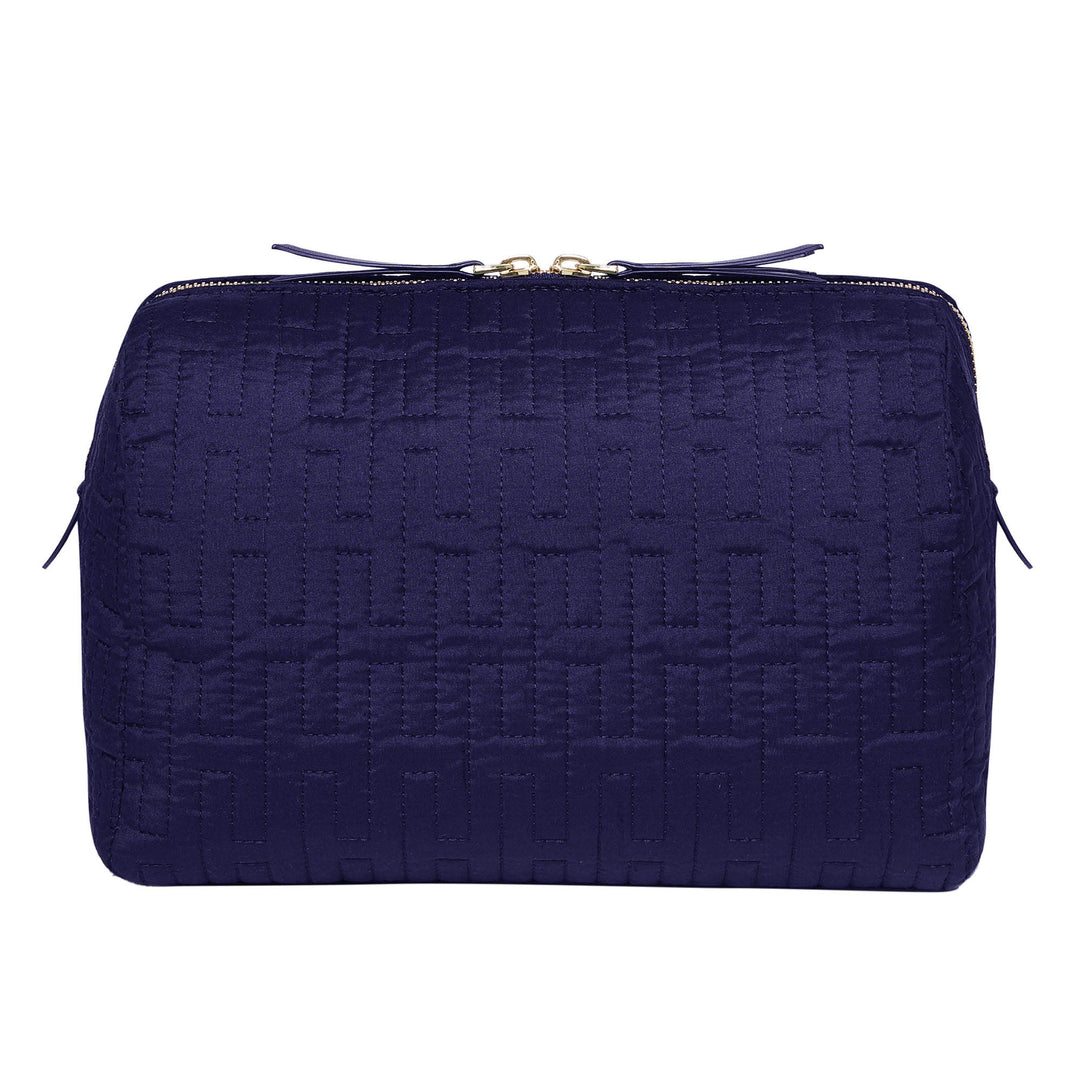 Freesia H Quilted Make-up Bag - Navy