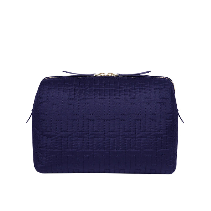 Freesia H Quilted Make-up Bag - Navy