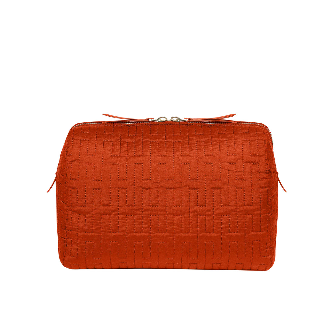 Freesia H Quilted Make-up Bag - Orange