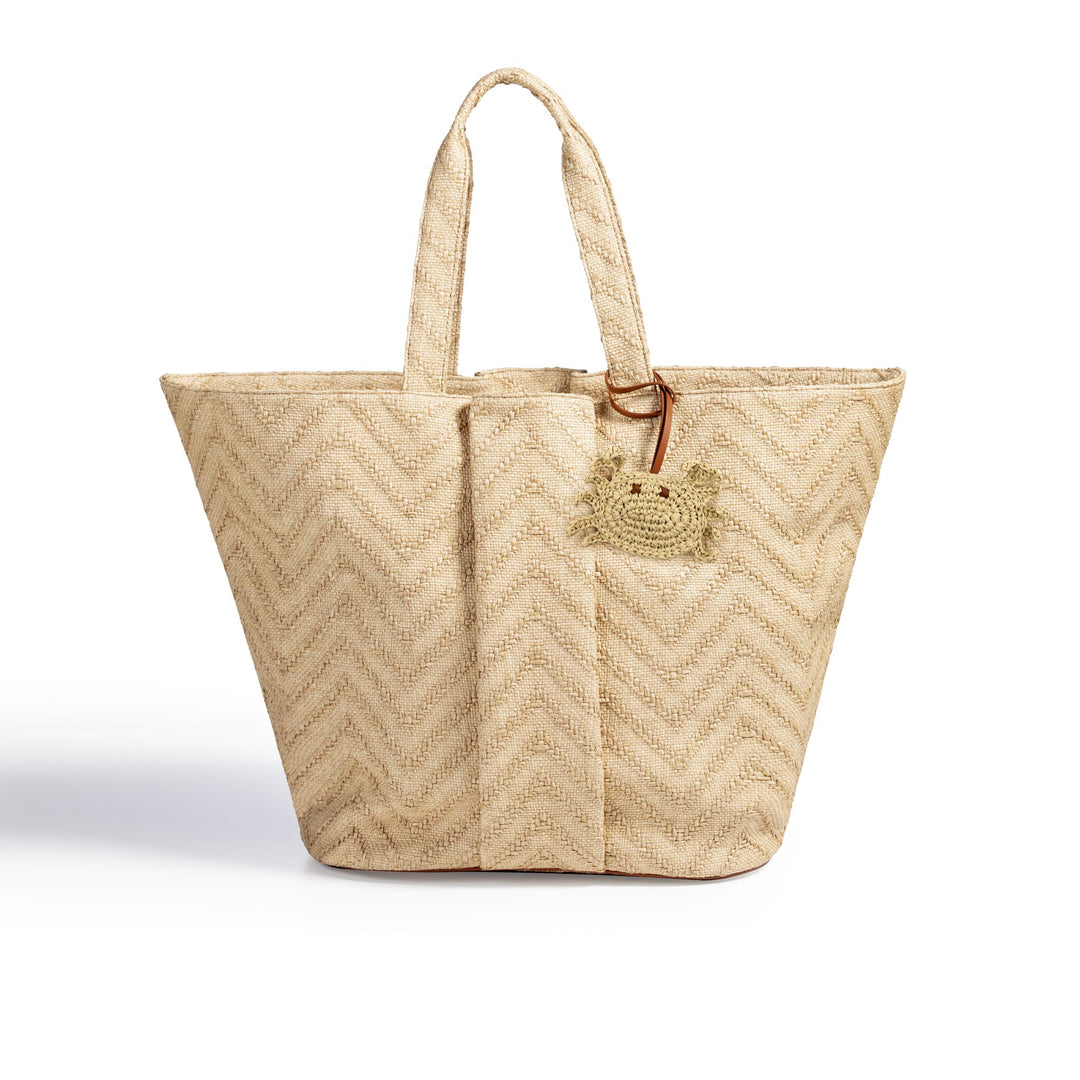 Crab Raffia Charm - Beige