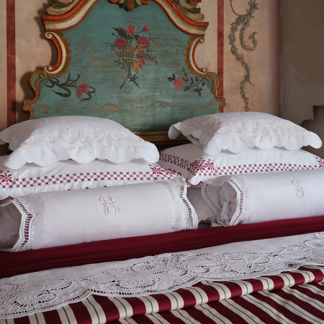 Seferî Heritage Bolster Cushion Cover with Monogram Embroidery