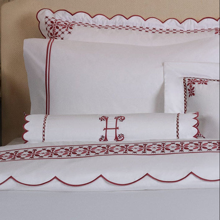 Seferî Flower Garden Bolster Cushion Cover - Pink / H Embroidery