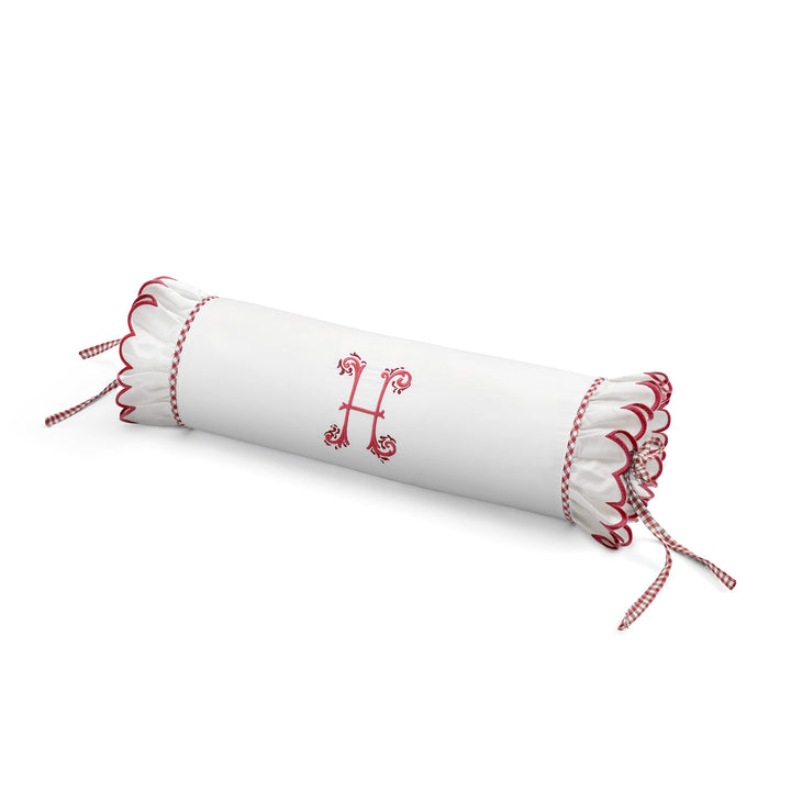 Seferî Flower Garden Bolster Cushion Cover - Pink / H Embroidery