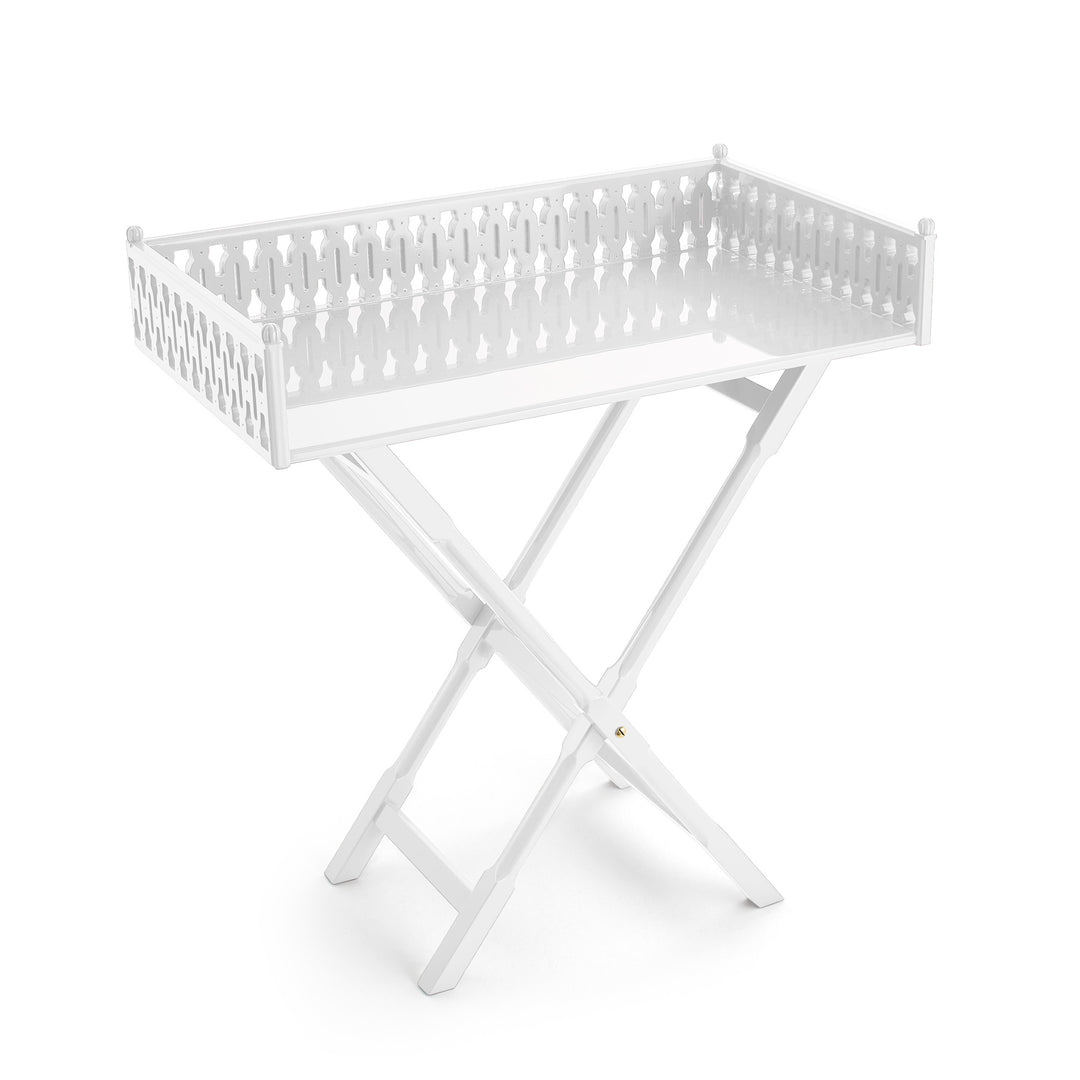 Lacquered Tray Table - White