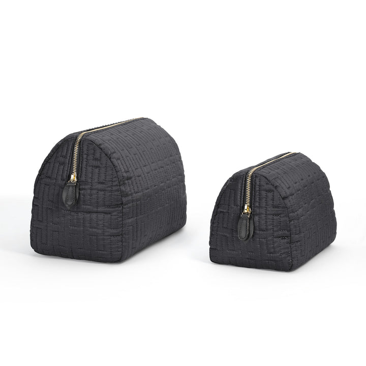 Freesia H Quilted Make-up Bag - Black