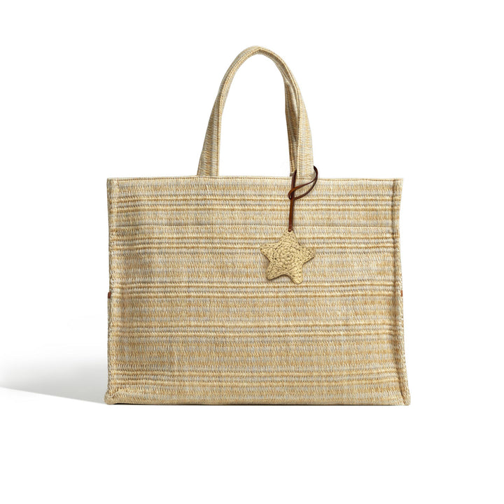 Star Raffia Charm - Beige