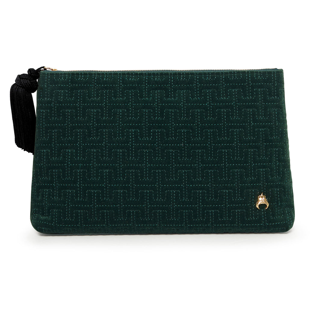 H Monogram Velvet Clutch