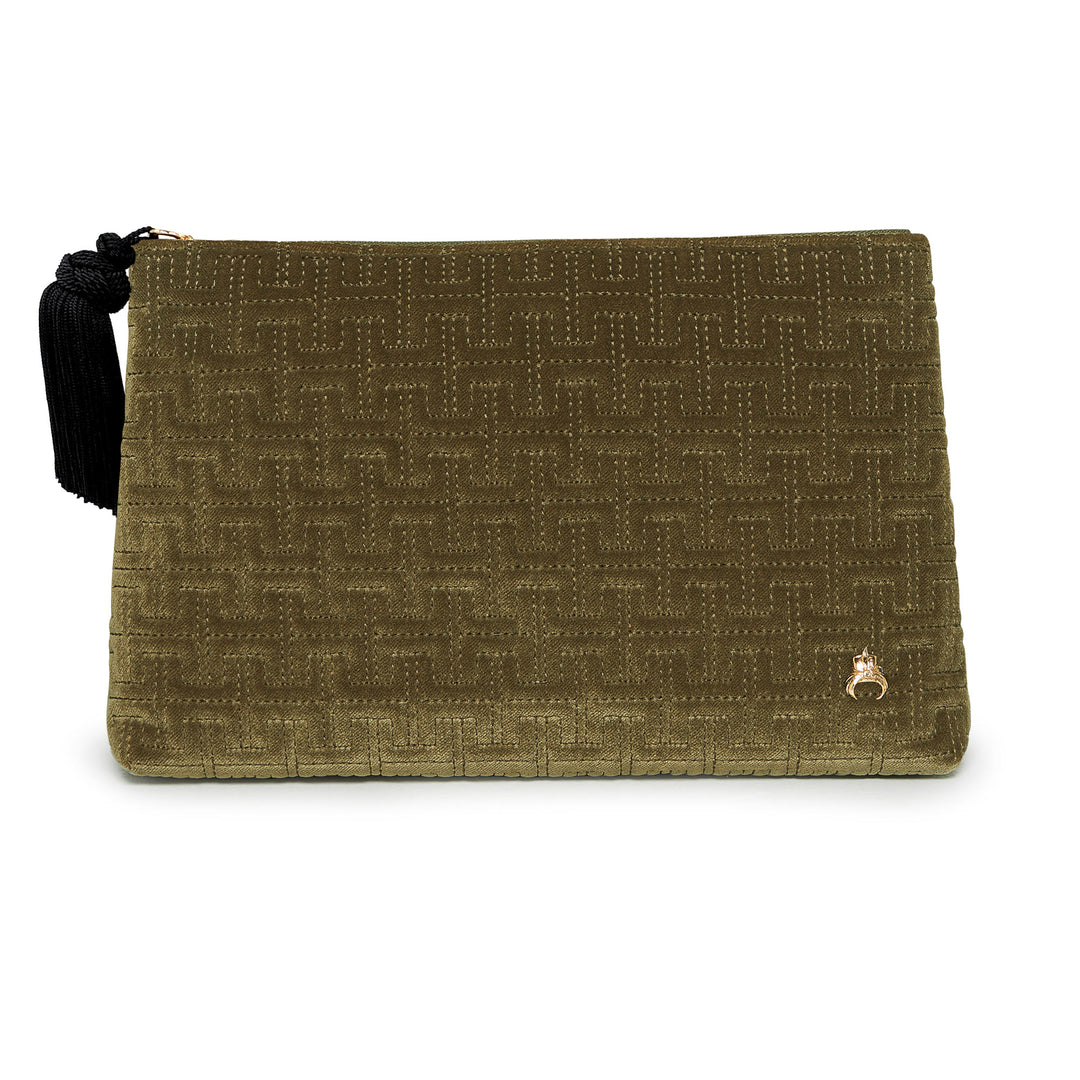 H Monogram Velvet Clutch