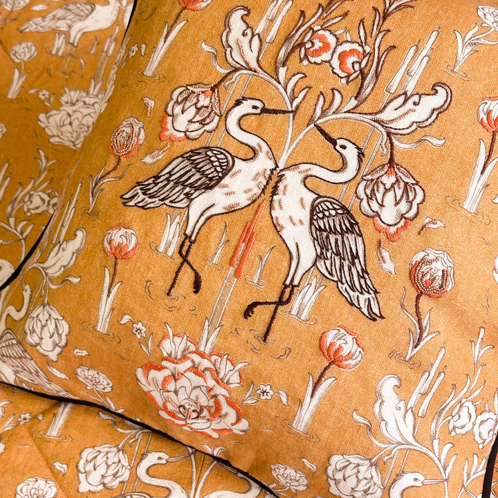 Everbound Decorative Cushion with Embroidery - Mustard - 50x50 cm