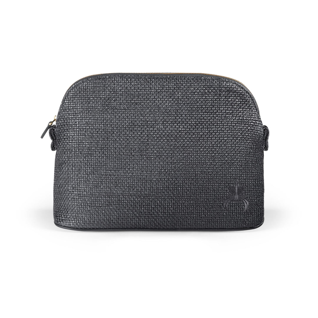 Raffia Make-up Bag - Black