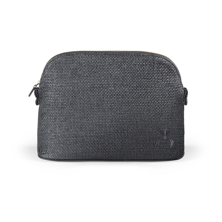 Raffia Make-up Bag - Black