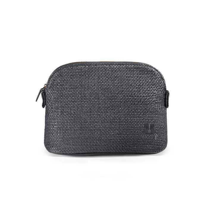 Raffia Make-up Bag - Black