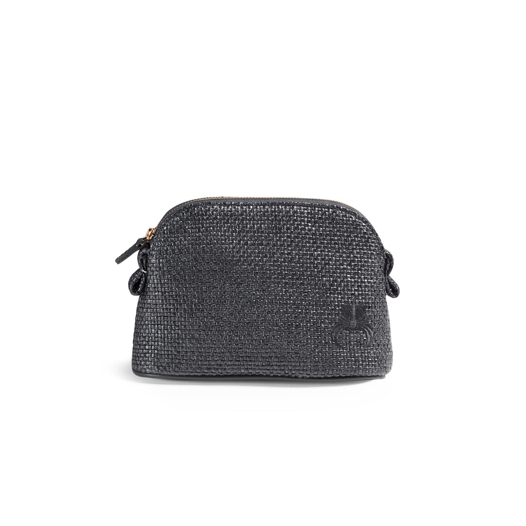 Raffia Make-up Bag - Black