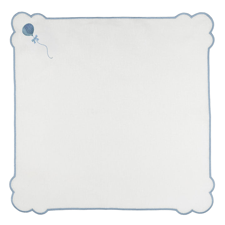 Seferî Embroidered Napkin - Joyful Lambs - Blue -  Set of 4