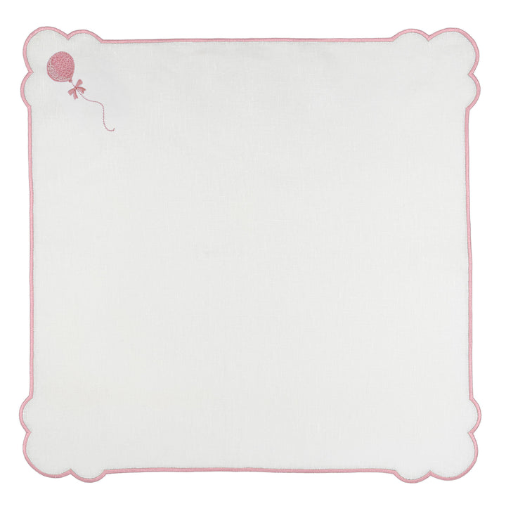 Seferî Embroidered Napkin - Joyful Lambs - Pink -  Set of 4