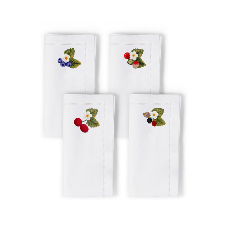 Seferî Embroidered Napkin - Berries - Set of 4