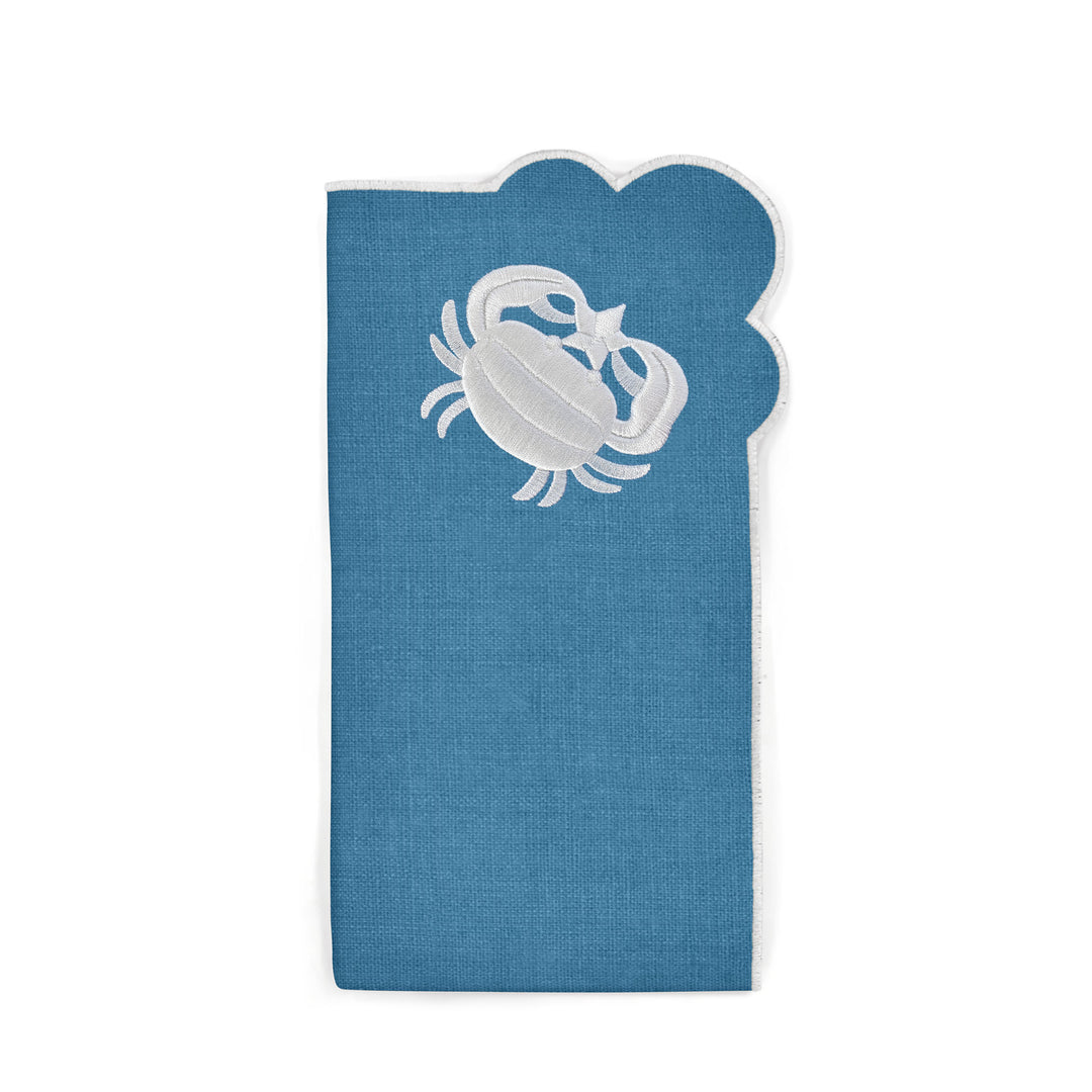 Seferî Embroidered Napkin - Under the Sea - Blue - Set of 4