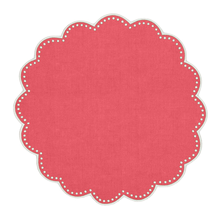 Seferî Pearl Round Placemat - Coral