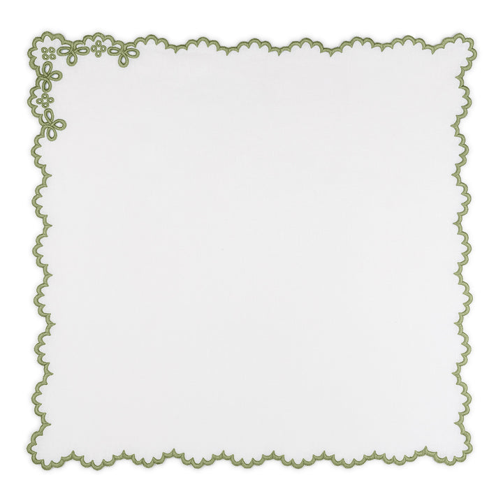Seferî Linen Napkin with Light Green Embroidery