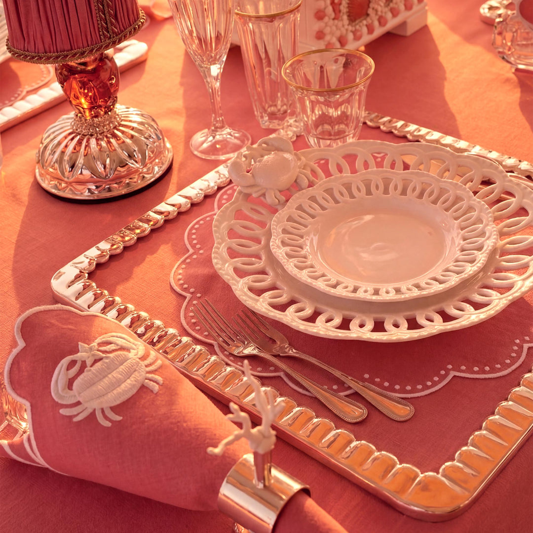 Seferî Linen Tablecloth with Openwork Embroidery