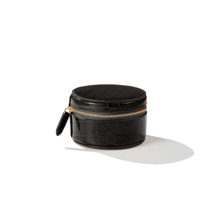 Crocodile Effect Round Accessory Box - Small