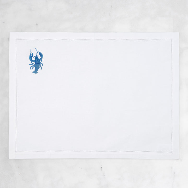 Lobster Embroidered Placemat - Blue