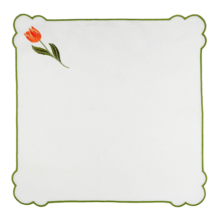 Seferî Embroidered Napkin - Tulip Garden - Set of 4