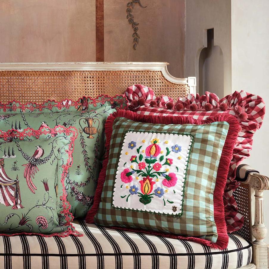 Seferî Caravan Decorative Cushion - Green